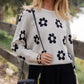 FLOWER KNIT NATURAL WITH BLACK