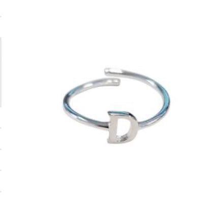 STERLING SILVER INITIAL ADJUSTABLE RING